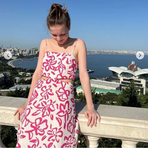 Mango printed linen blend dress with cut out details - Picture 6 of 10